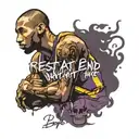 kobe bryant and quote: rest at the end, not in the middle tattoo design idea