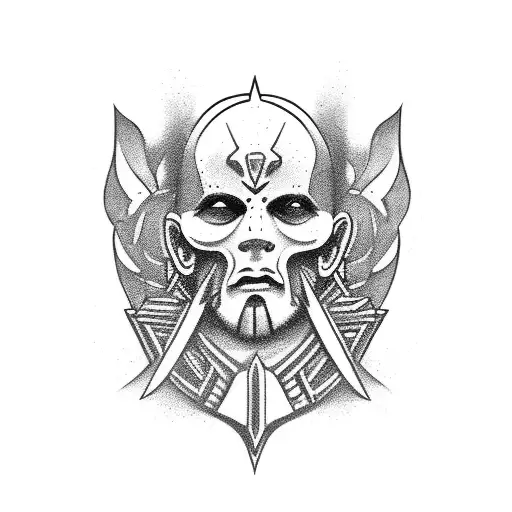 Warrior killing gods  tattoo design idea