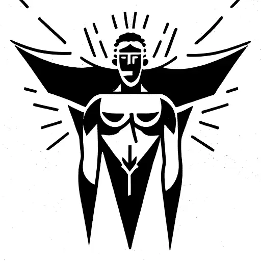 God as a warrior tattoo design idea