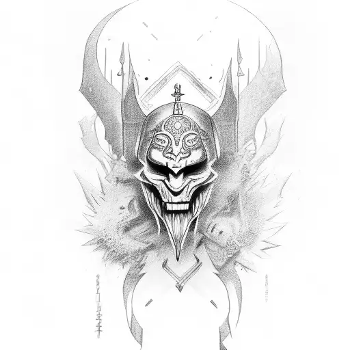 God as a warrior tattoo design idea