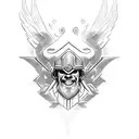 God as a warrior tattoo design idea