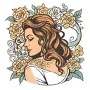 mom hugging tattoo design idea