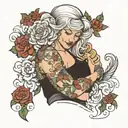 mom hugging tattoo design idea