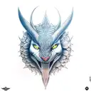 Shruikan from eragon but black with a yellow eye tattoo design idea