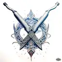 Shruikan from eragon with an ax in the background tattoo design idea