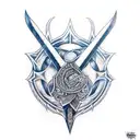 Shruikan from eragon with an ax in the background tattoo design idea