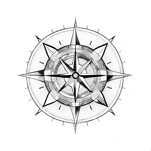 A heart-shaped compass with the client's daughter's name incorporated into the design, representing their love and connection tattoo design idea
