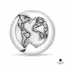 Heart-shaped globe with a dotted path connecting Canada, France, and Jamaica tattoo design idea
