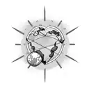 Heart-shaped globe with a dotted path connecting Canada, France, and Jamaica tattoo design idea