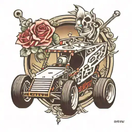 sprint car heaven gates tattoo design idea