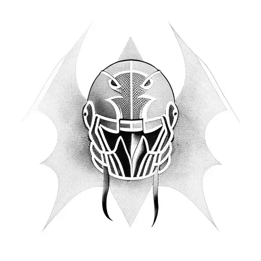 Create a tattoo of a raven wearing a football helmet and basketball jersey tattoo design idea