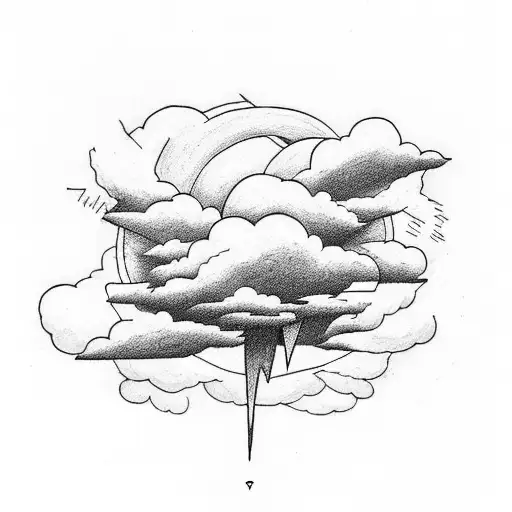 Cloud & Lightning tattoo design idea