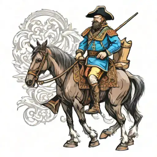 Ukrainian Cossack 1610 1680 tattoo design idea