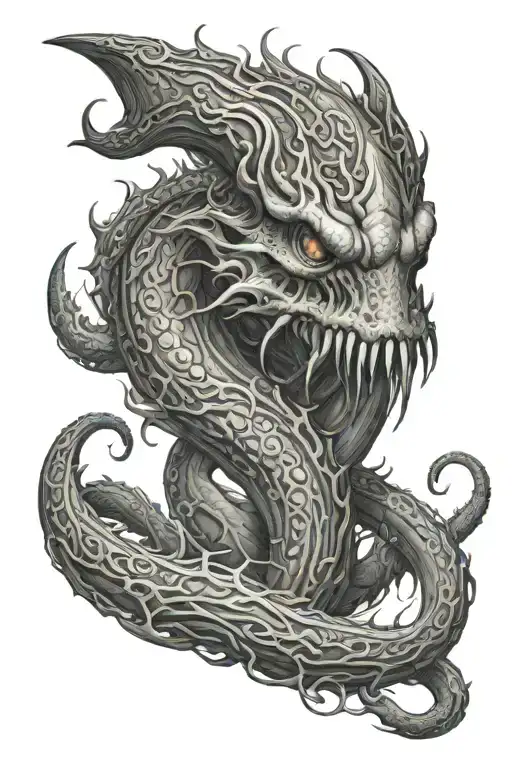 kraken sea monster tattoo design idea