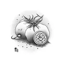 big tomato with old man tattoo design idea