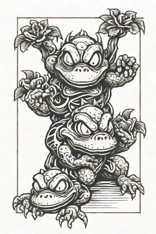 fear no evil see no evil speak no evil yoshi tattoo design idea