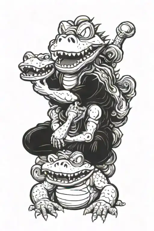 fear no evil see no evil speak no evil yoshi statue tattoo design idea