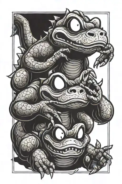 fear no evil see no evil speak no evil yoshi character  tattoo design idea