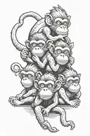 three wise monkeys with yoshi characters  tattoo design idea