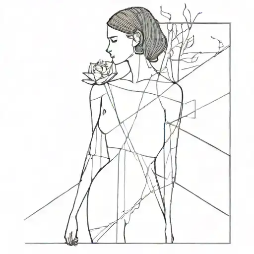 Something artistic, abstract, lines, dark, retro, combined. Absolutely NO faces or flowers. tattoo design idea