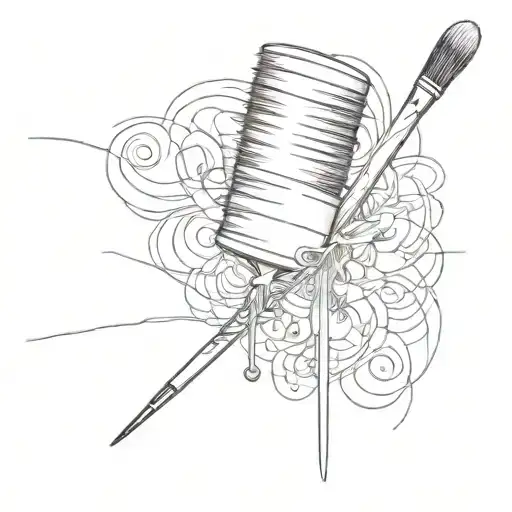 An abstract tattoo of a makeup brush with the phrase 'Beauty is an art form' tattoo design idea