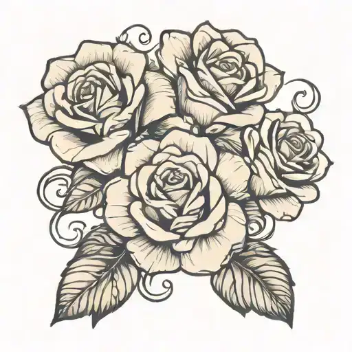 roses infinit line drawing tattoo design idea