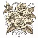 roses infinit line drawing tattoo design idea