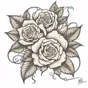 roses infinit line drawing tattoo design idea