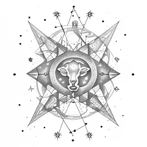 Mysterious tarot cards forming a constellation of constellations tattoo design idea