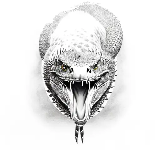 american eagle + komodo dragon tattoo design idea