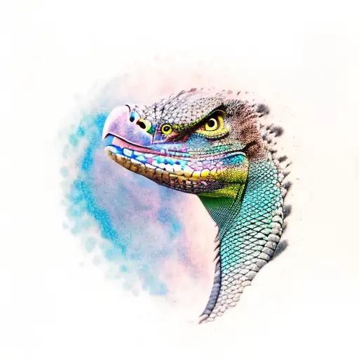 american eagle + komodo dragon tattoo design idea