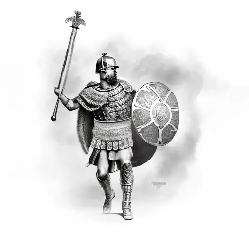 roman centurion tattoo design idea