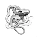 Snake eats mouse tattoo design idea