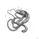 Snake eats mouse tattoo design idea