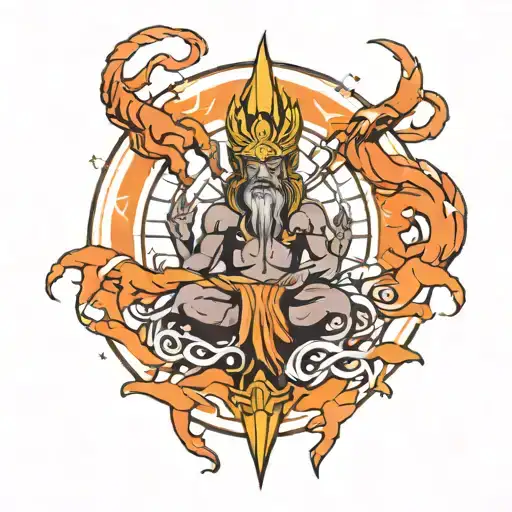 I want a tattoo on the forearm in the minimalist concept and is about the God of fire tattoo design idea