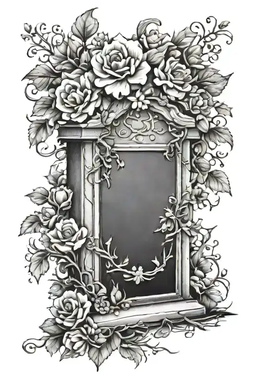 feminine headstone blank text space tattoo design idea