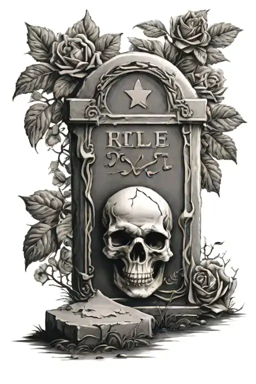 headstone  tattoo design idea
