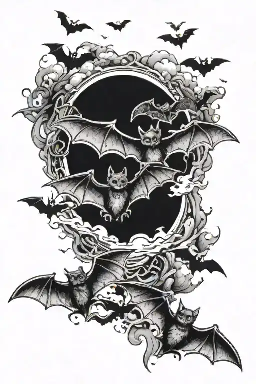 bats,Halloween,sky tattoo design idea