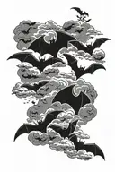 bats,Halloween,sky tattoo design idea