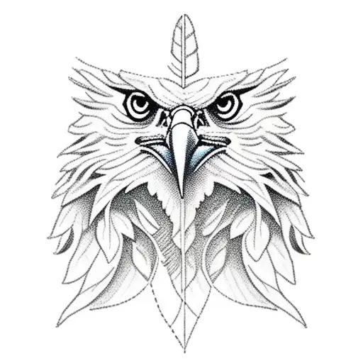 eagle with feather crown  tattoo design idea