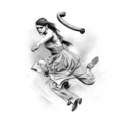 running, carpenter, 2 girls, belgium tattoo design idea