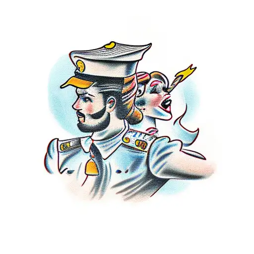 running, carpenter, 2 girls, belgium tattoo design idea