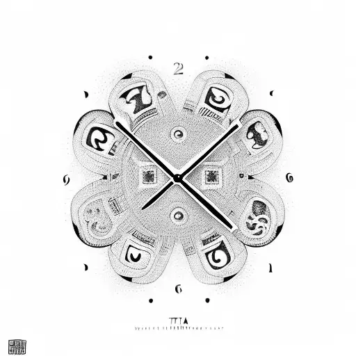 two Clocks with a Māori design around them and the names iwitia and te aio next to each clock tattoo design idea