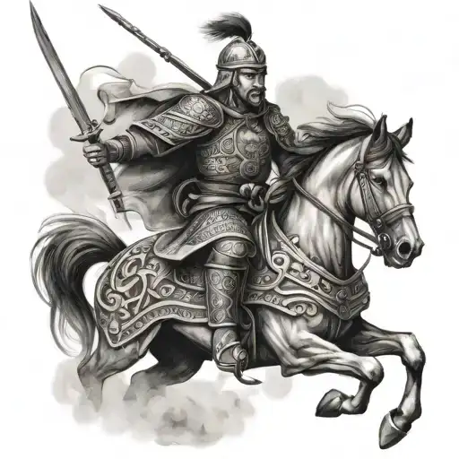 mongol Warrior tattoo design idea