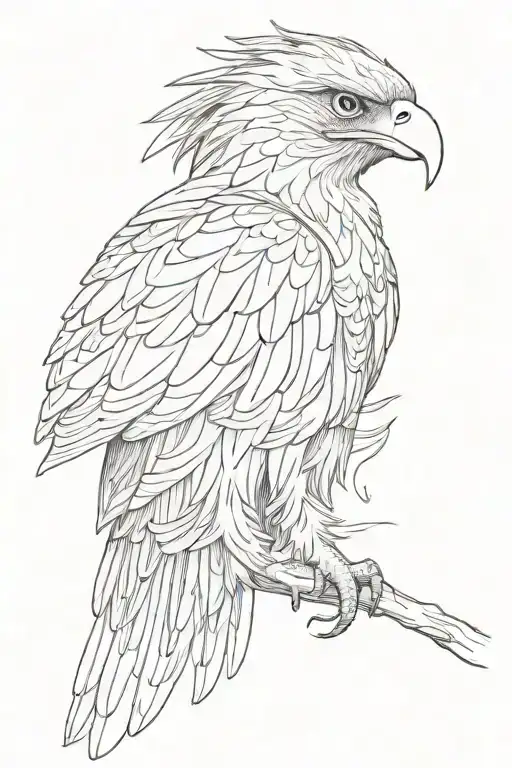 philippine eagle japanese style wings spread wings tattoo design idea