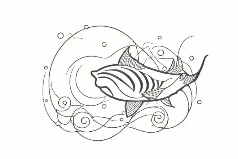 keep swimming tattoo design idea
