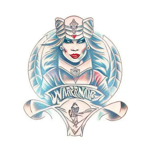 warrior princess tattoo design idea