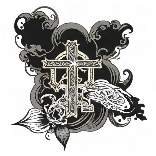 number 41 into a cross   tattoo design idea
