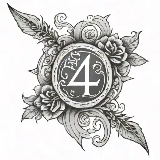 number 41 tattoo design idea