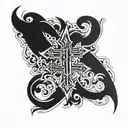 number 41 into a cross   tattoo design idea